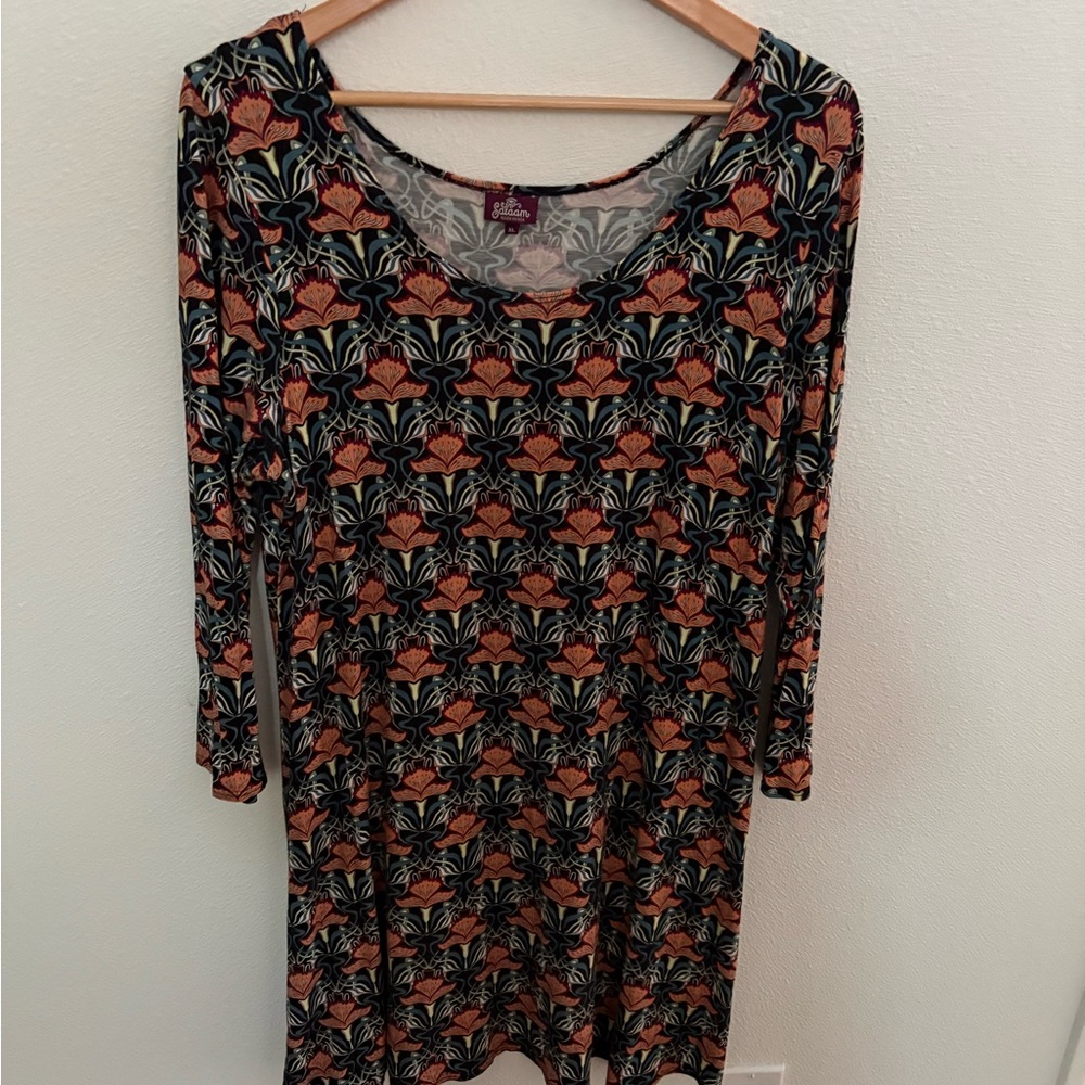 Elegant Floral 3/4  Sleeve Dress